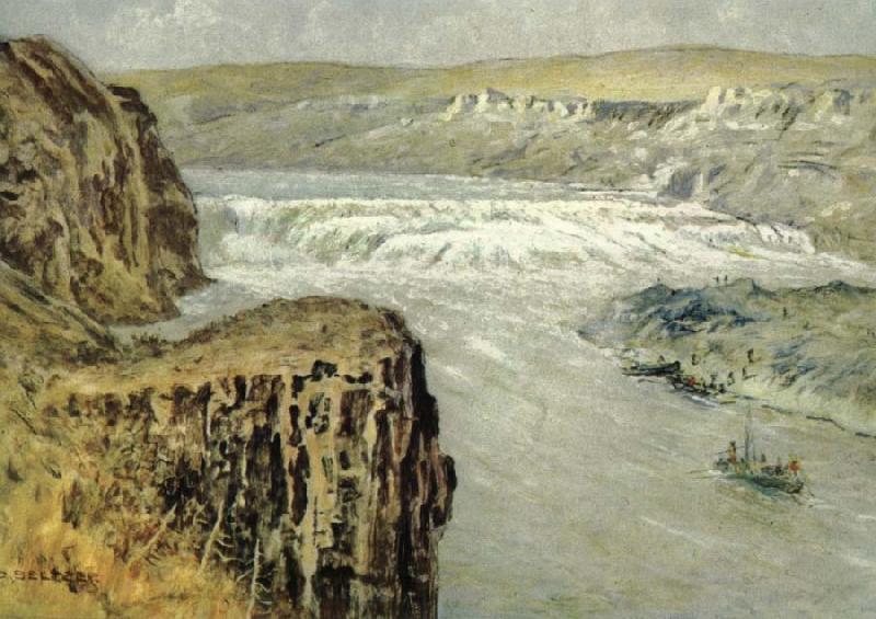 unknow artist Lewis and Clark at the Great falls of the missouri
